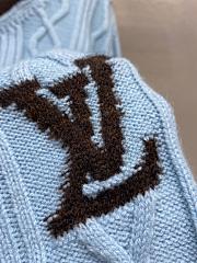 Louis Vuitton LV Cable-Knit Wool Blue Sweater - 3