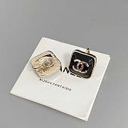 Chanel Enamel Strass CC Earrings Black - 2