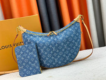 Louis Vuitton LV Loop Hobo Denim Blue 38x26x10cm