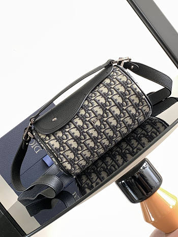 Dior Roller Bag With Strap Beige Black 21 x 12.5 x 12.5 cm 