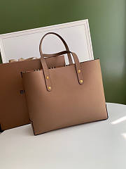 Burberry Embossed Crest Leather Tote Beige 35x29x12cm - 5