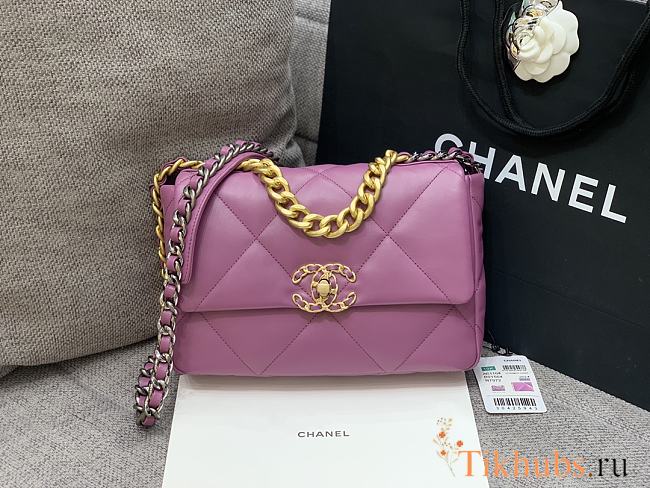 Chanel 19 Bag Purple Gold 26cm - 1