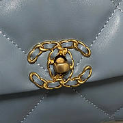 Chanel 19 Large Flap Bag Blue Gold Lambskin 30cm - 2