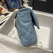 Chanel 19 Large Flap Bag Blue Gold Lambskin 30cm - 3