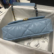 Chanel 19 Large Flap Bag Blue Gold Lambskin 30cm - 4