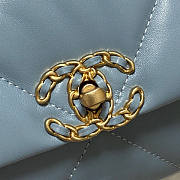 Chanel 19 Flap Bag Blue Gold Lambskin 26cm - 3