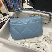 Chanel 19 Flap Bag Blue Gold Lambskin 26cm - 2