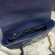 Chanel 19 Large Flap Bag Navy Blue Gold 30cm - 6