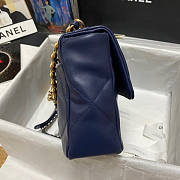 Chanel 19 Large Flap Bag Navy Blue Gold 30cm - 5