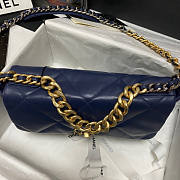 Chanel 19 Large Flap Bag Navy Blue Gold 30cm - 2
