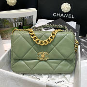 Chanel 19 Large Flap Bag Green Gold 30cm - 1