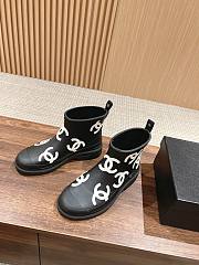Chanel Black White Boots - 4