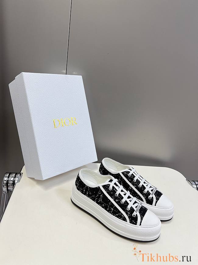 Dior Walk'n'Dior Platform Sneaker Black White Tweed - 1