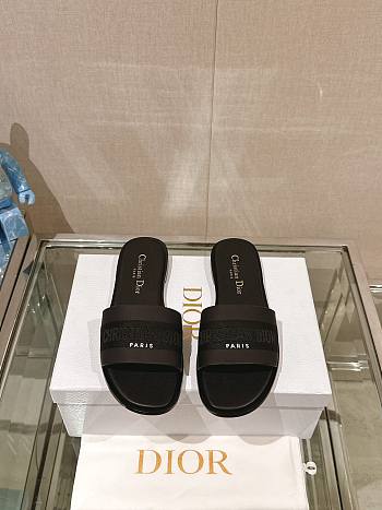 Dior Dway Slide Pastel Black Calfskin