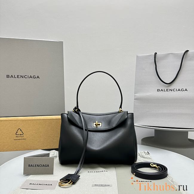 Balenciaga Rodeo Small Handbag Black Smooth 27x8x21cm - 1