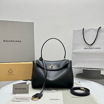 Balenciaga Rodeo Small Handbag Black Smooth 27x8x21cm