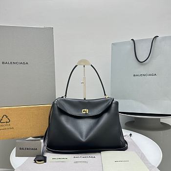 Balenciaga Rodeo Medium Handbag Black Smooth 34x11x24cm