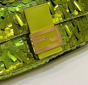 Fendi Sequin Baguette Bag In Green 27cm - 6