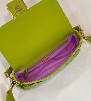 Fendi Sequin Baguette Bag In Green 27cm - 5