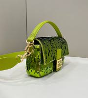 Fendi Sequin Baguette Bag In Green 27cm - 4