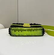 Fendi Sequin Baguette Bag In Green 27cm - 3