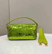 Fendi Sequin Baguette Bag In Green 27cm - 2