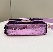 Fendi Sequin Baguette Bag In Light Purple 27cm - 6