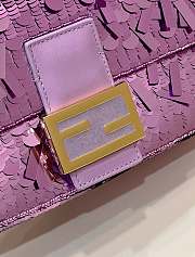 Fendi Sequin Baguette Bag In Light Purple 27cm - 3