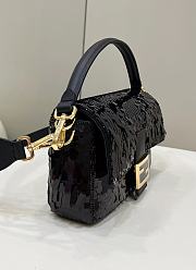 Fendi Sequin Baguette Bag In Black 27cm - 2