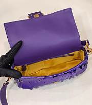 Fendi Sequin Baguette Bag In Purple 27cm - 5