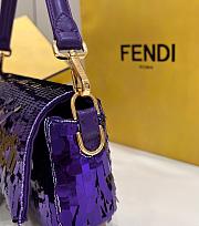 Fendi Sequin Baguette Bag In Purple 27cm - 3