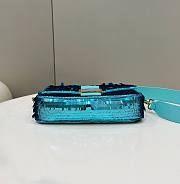 Fendi Sequin Baguette Bag In Blue 27cm - 5