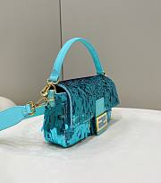 Fendi Sequin Baguette Bag In Blue 27cm - 4