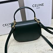 Celine Mini Besace Triomphe in Shiny Calfskin Green 15.5x11.5x5cm - 5