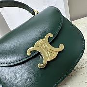 Celine Mini Besace Triomphe in Shiny Calfskin Green 15.5x11.5x5cm - 4