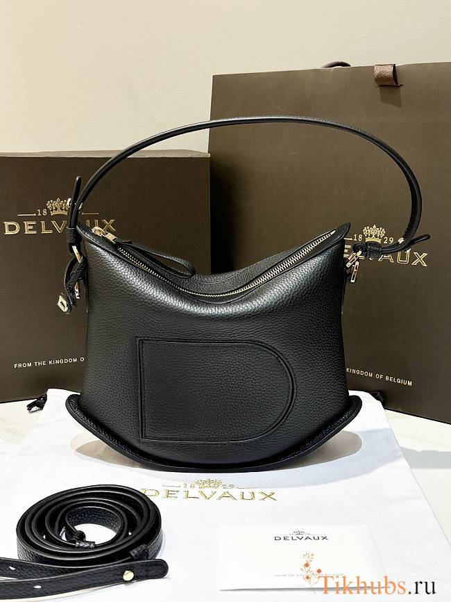 Delvaux Pin Swing Bag Black 29x9x20cm - 1