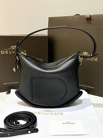 Delvaux Pin Swing Bag Black 29x9x20cm