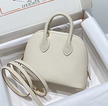 Hermes Mini Bolide Bag White Gold 19x14x8cm