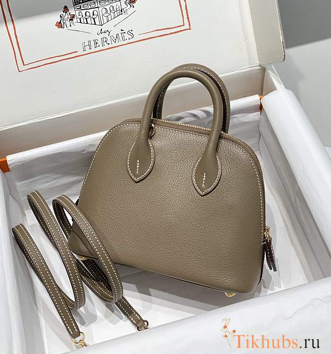 Hermes Mini Bolide Bag Etoupe Gold 19x14x8cm - 1