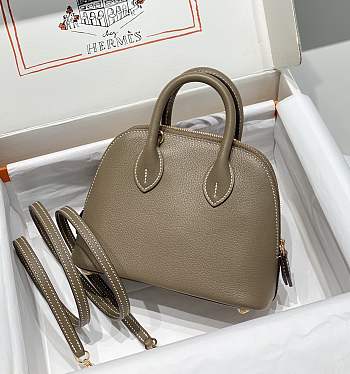 Hermes Mini Bolide Bag Etoupe Gold 19x14x8cm