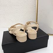 Chanel Beige Lambskin Chain CC Logo Thong Sandals 5cm - 3