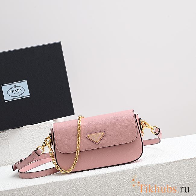 Prada Saffiano Pink Shoulder Bag 20.5x10.5x4cm - 1