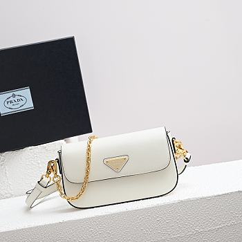 Prada Saffiano White Shoulder Bag 20.5x10.5x4cm