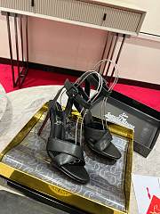 Christian Louboutin Black Leather Mariza Sandals 10cm - 1