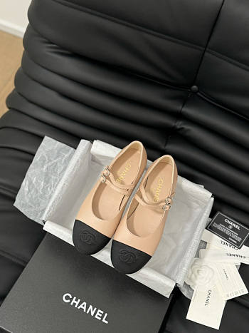 Chanel Mary Janes Beige Flat