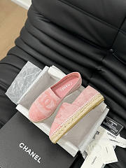 Chanel Espadrilles Pink Flat - 1