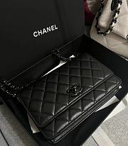 Chanel Trendy WOC Black Lambskin Black Hardware 19.5x12x4cm - 4