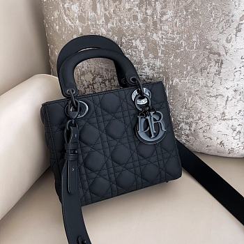 Dior Lady Black Ultra-Matte Bag So Black Size 20 x 16.5 x 8 cm
