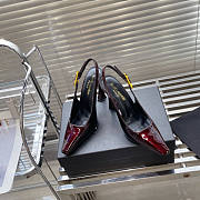 YSL Slingback Wine Heel 10cm - 1