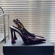 YSL Slingback Wine Heel 10cm - 2